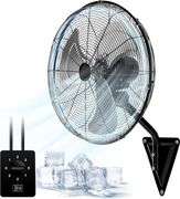 22” Wall Mount Fan With 120° Oscillating Fan, Wall Fan With 3-Speed, Industrial Fan With 7000 CFM,High Velocity Fan for Household, Commercial Use - ETL Listed, Black - New!