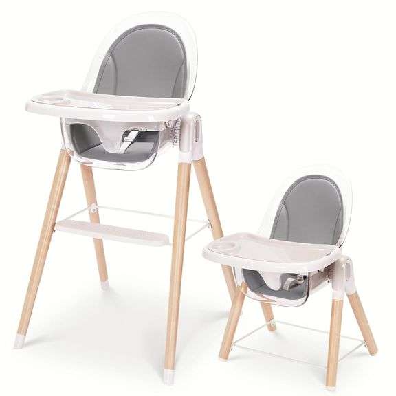 Baby High Chair, 6in1 Convertible Wooden High Chair, Recline Chair