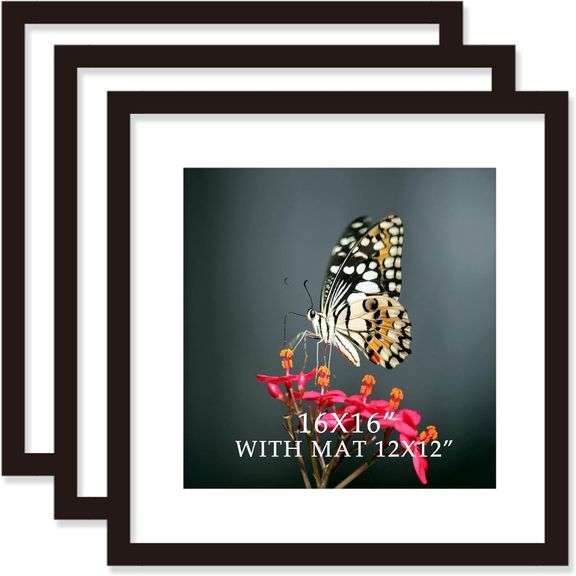 16x16 Frame Black With Mat 12x12 Solid Wood Picture Frames Wall