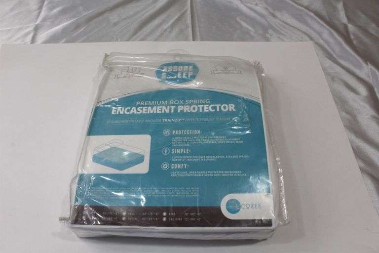 Box Spring Encasement Protector Zip Closure White Twin Size