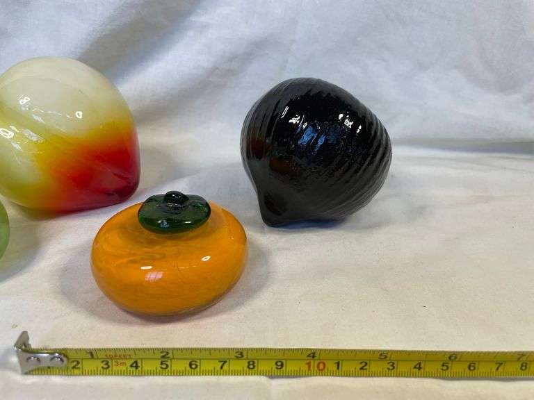 (4) Glass Fruit & Vegetable Pieces