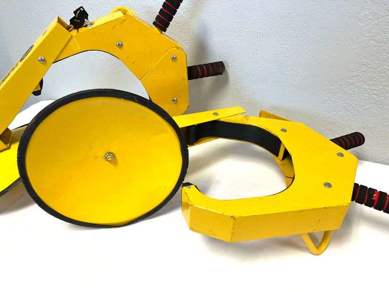 Tevlaphee Wheel Lock Boot - Heavy Duty Anti-Theft Tire Clamp For Cars, Trucks, SUVs, Trailers (Yellow, Dual Lock)