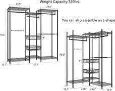 Xiofio 6 Tiers Heavy Duty Garment Rack, Black