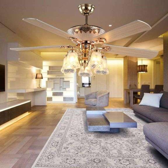 thumbnail image 2 of Ceiling Fan With Lights And Remote 6 Gears Wind Speeds Black Modern 2 of 9
