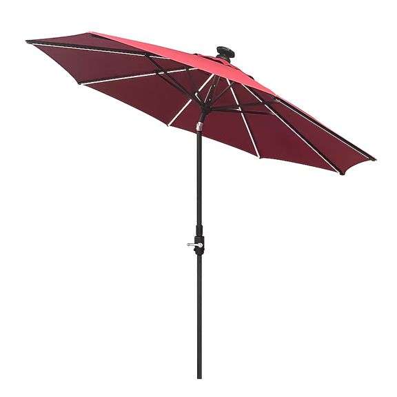 allen + roth 9-ft Aluminum Red Slide-tilt Market Patio Umbrella - New!