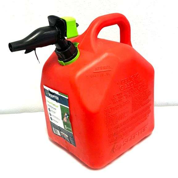 Scepter USA Red Plastic Gas Can with Self-Venting Spout, 5 Gallon