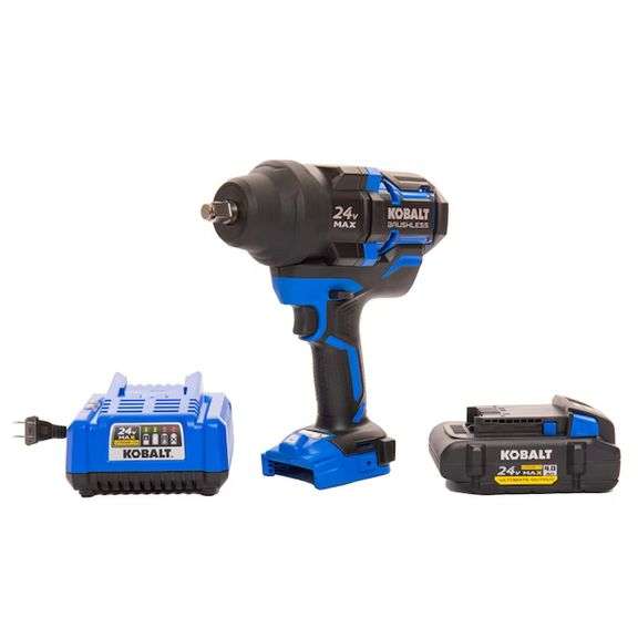 Kobalt XTR 24-volt Variable Brushless 1/2-in Drive Cordless Impact Wrench (Battery and Charger Inclu
