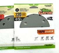 Gator Platinum APX Ultra Film 5" Sanding Discs Hook and Loop - 3 Packs 5 pieces each - 80, 120, 220 