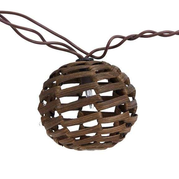 Allen + Roth Rattan Orb String Lights, 8.8 Feet, 10 Lights ...
