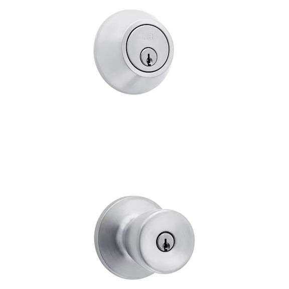 RELIABILT Gallo Stainless Steel Exterior Single-cylinder deadbolt Keyed Entry Door Knob Combo Pack