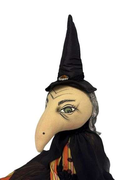 Joe Spencer Folk Art Doll - "Agnes the Witch" Handmade Doll
