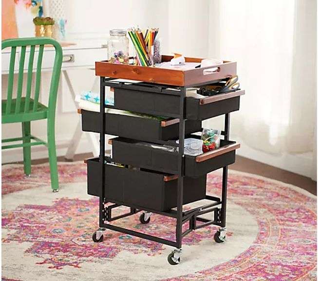 Oasis Collapsible Multi-Drawer Storage Cart w/ Removable Tray - NEW!