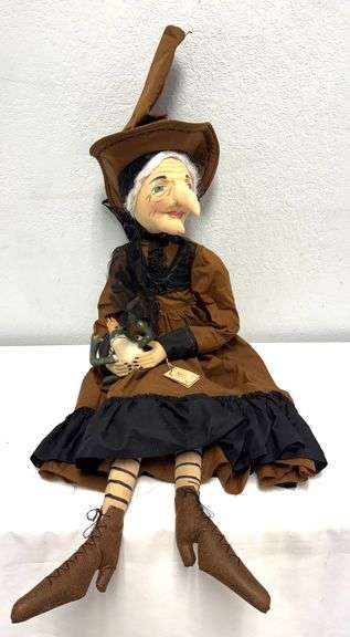 Joe Spencer Folk Art Doll - "Myrtle the Witch" Handmade Doll