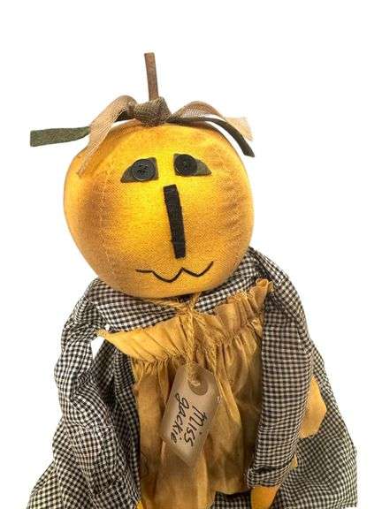 Folk Art Doll - "Pumpkin Head" Handmade Doll