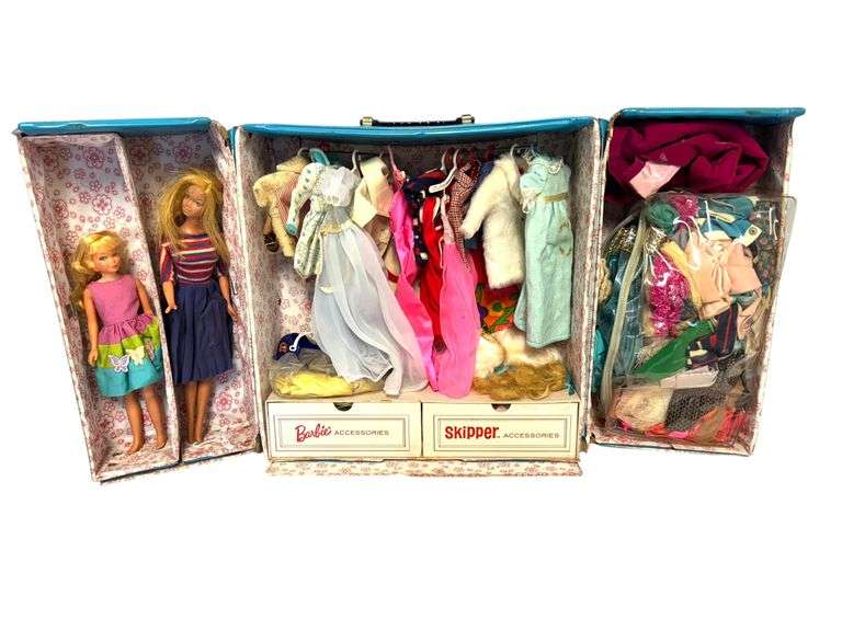 Vintage 1960's Barbie Dolls, Outfits & Carry Case