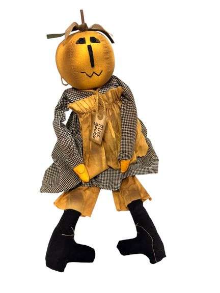 Folk Art Doll - "Pumpkin Head" Handmade Doll