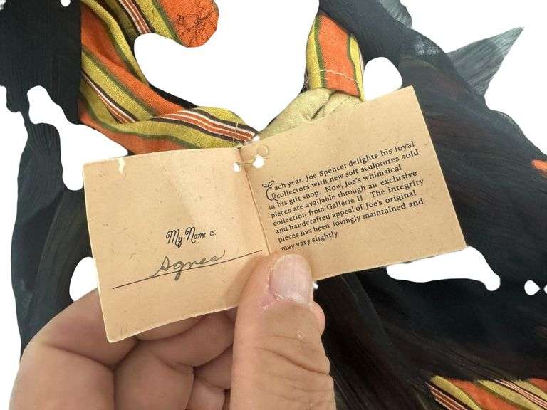 Joe Spencer Folk Art Doll - "Agnes the Witch" Handmade Doll