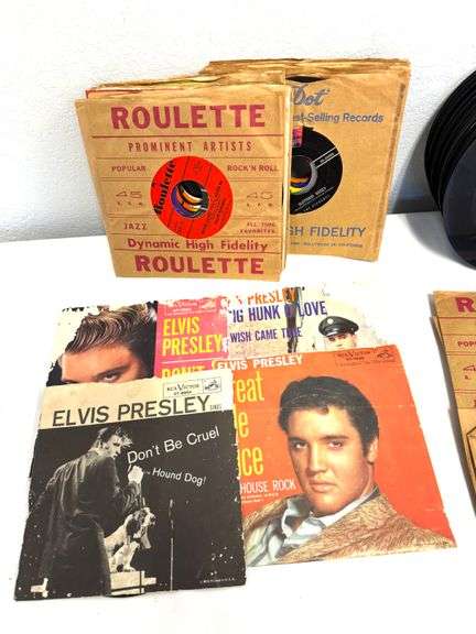 Large 124pc - 45 RPM & Early LP Record Collection