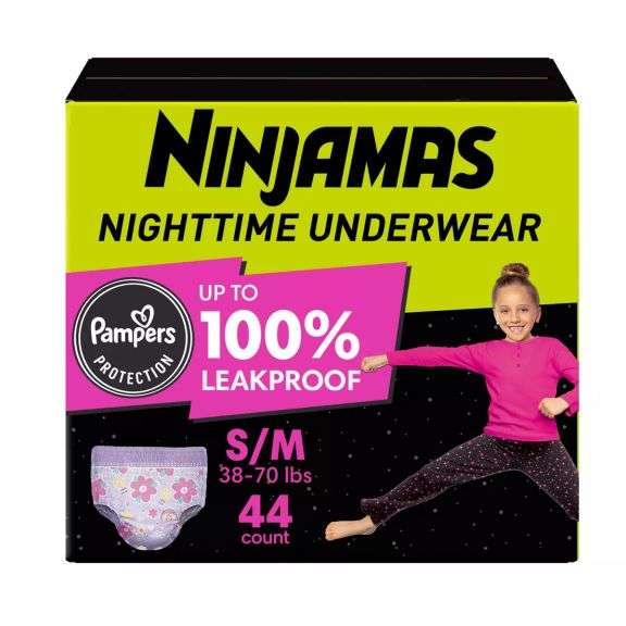 Pampers Ninjamas Nighttime Girls' Underwear - S/M Size