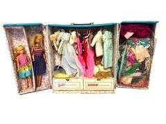 Vintage 1960's Barbie Dolls, Outfits & Carry Case