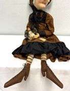Joe Spencer Folk Art Doll - "Myrtle the Witch" Handmade Doll