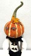 Joe Spencer Folk Art Doll - "Pumpkin Head" Handmade Doll