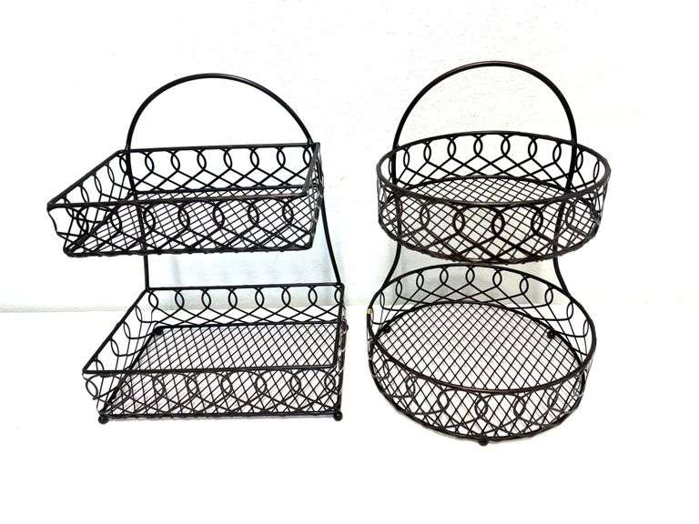 Lot of 2 - NEW 2-Tier Metal Racks