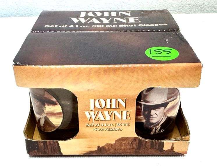 John Wayne Set of Four Shot Glasses with Original Box