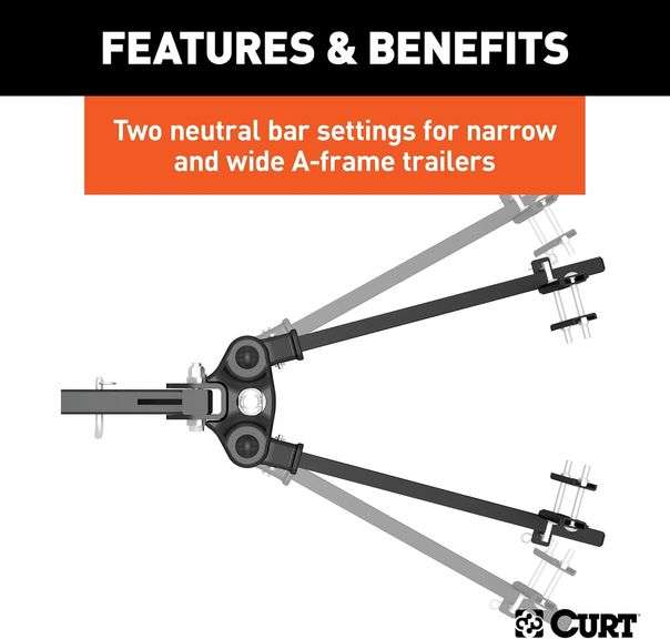 CURT 17500 TruTrack Weight Distribution Hitch with Sway Control, Up to 10K, 2-In Shank, 2-5/16-Inch 