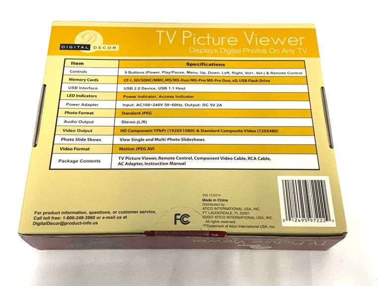 Digital Decor TV Picture Viewer, New Sealed
