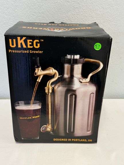 Growler Werks, UKEG Pressurized Growler, 128 oz Stainless, $195 Retail