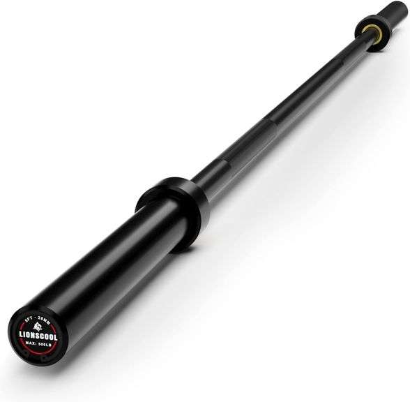 LIONSCOOL Premium 4.9ft Barbell for Strength Training and Olympic Weightlifting