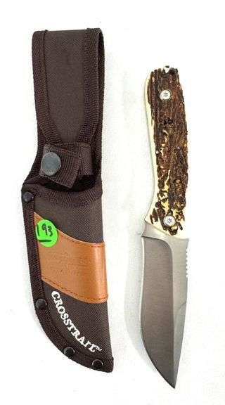 Western W19246 Crosstrail Fixed Blade Knife with Delrin Stag Handle