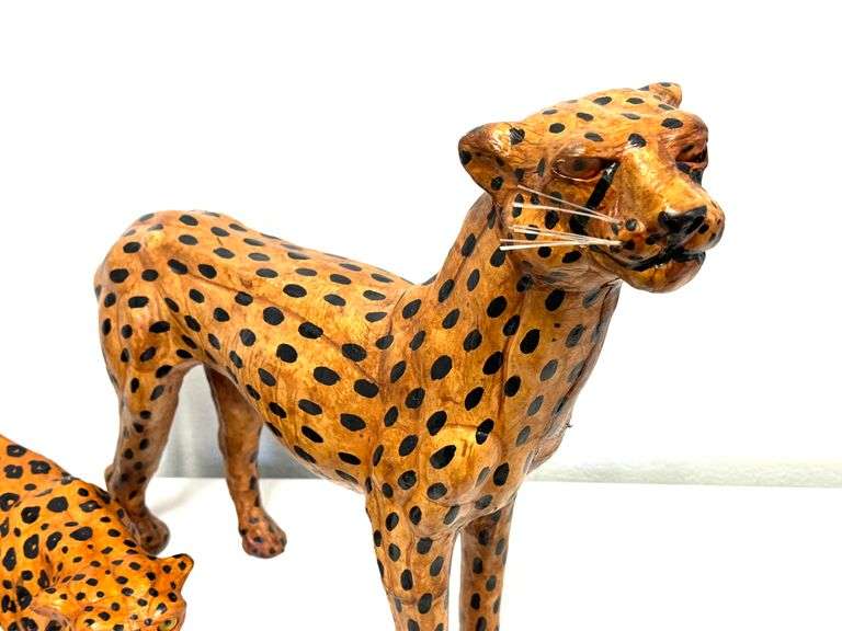 3pc Leather Wrapped Leopard Family