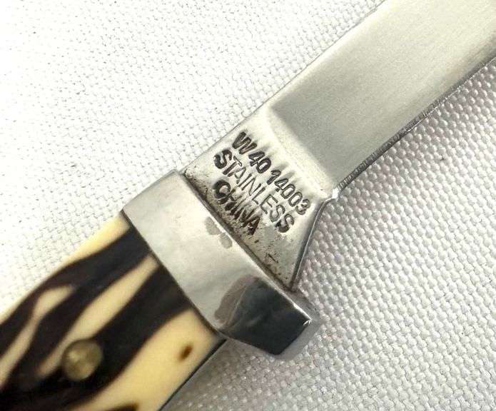 Winchester 6.13" Bird & Trout Imitation Stag Stainless Fixed Blade Knife