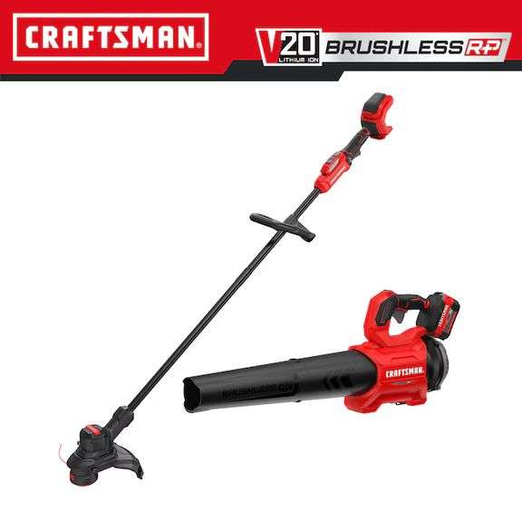 CRAFTSMAN V20 Brushless RP 20-volt Max Cordless Battery String Trimmer and Leaf Blower Combo Kit (NE