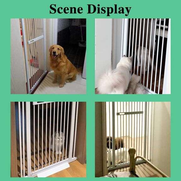 WAOWAO 61.02" Extra Tall Cat Pet Gate 30.11-33.07" Wide Pressure Mounted Walk Through Swing Auto Clo