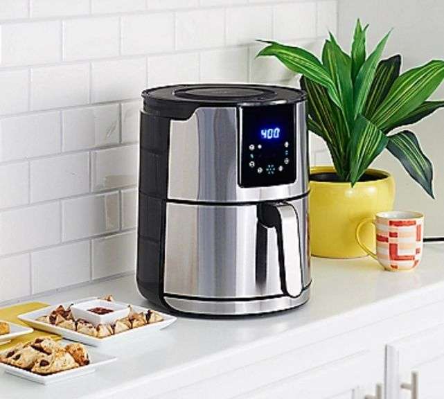 SHAQ 6 qt 1700W Stainless Steel Digital Air Fryer w/ Grill Plate - NEW!