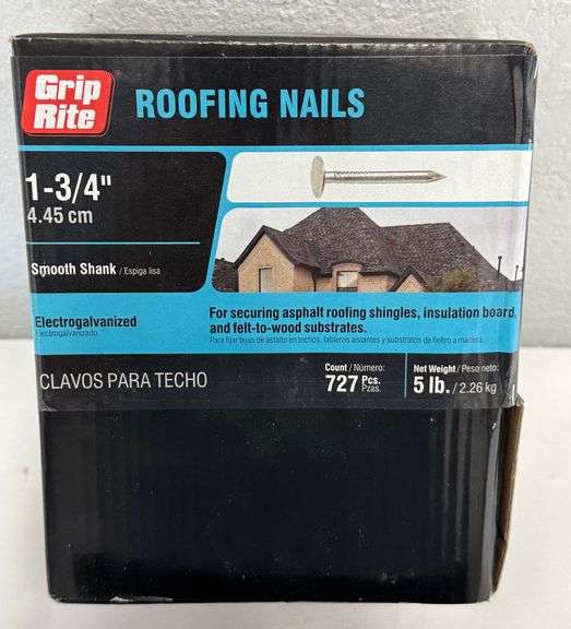 10lbs Grip Rite Roofing Nails 1" - 1-3/4" Sizes (NEW)
