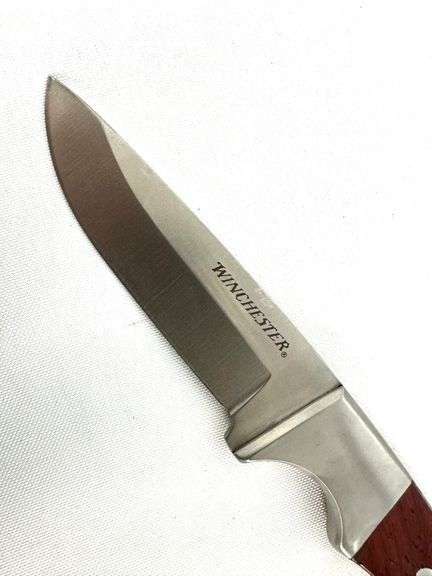 Winchester Hunter Fixed Blade Knife Brown Wood (3.875" Satin) G41340