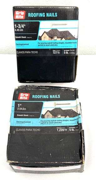 10lbs Grip Rite Roofing Nails 1" - 1-3/4" Sizes (NEW)