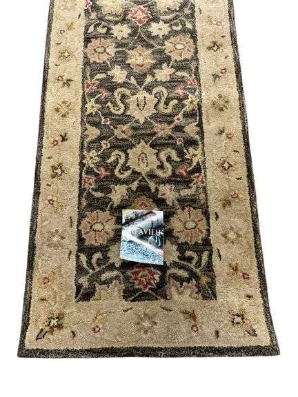 Safavieh Anatolia Olive Grey / Beige Wool Runner Rug (NEW)