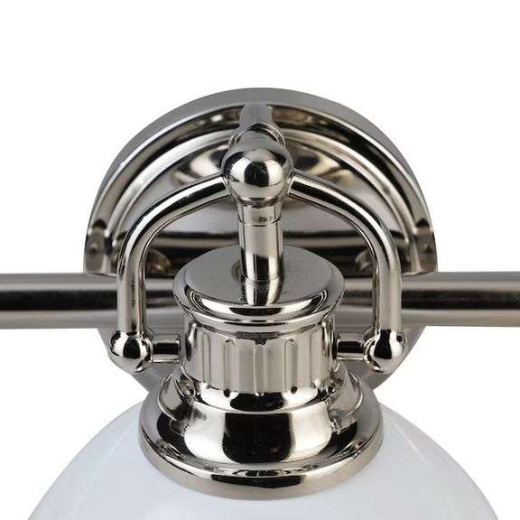 allen + roth Peyton 24.5-in 3-Light Polished Nickel Mid-century Vanity Light - New!