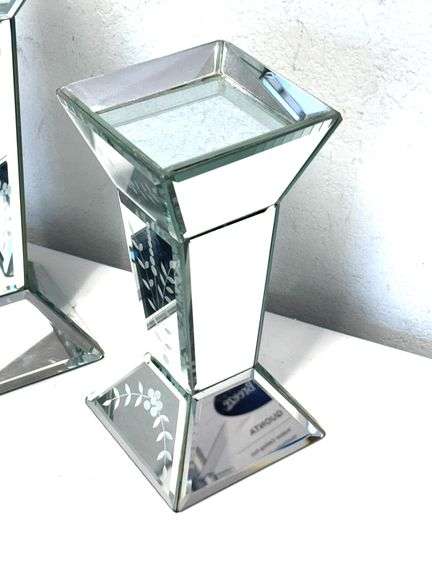 Pair of Mirrored Console Pillars