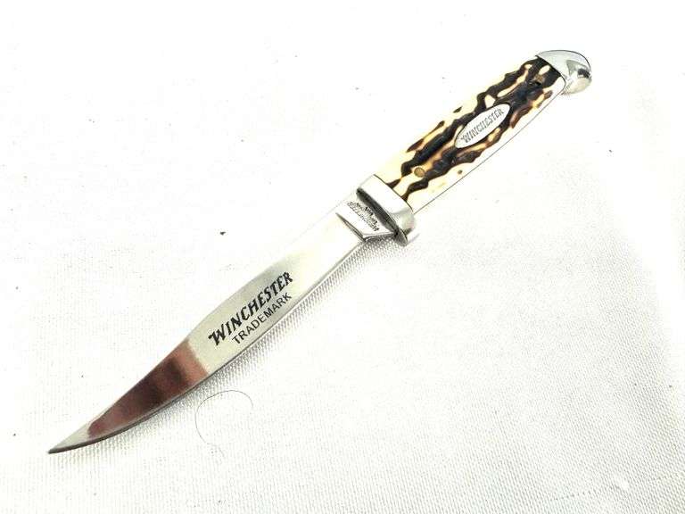 Winchester 6.13" Bird & Trout Imitation Stag Stainless Fixed Blade Knife