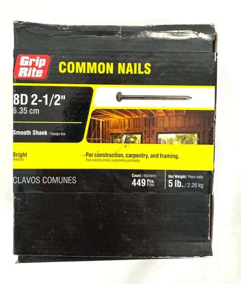 30lbs - Grip Rite 8D 2-1/2" Common Nail Group (NEW)