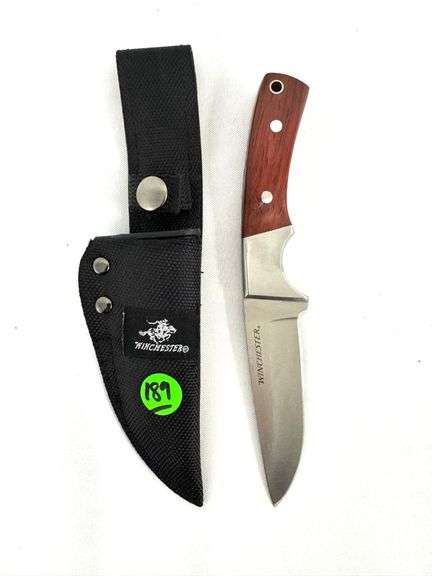 Winchester Hunter Fixed Blade Knife Brown Wood (3.875" Satin) G41340