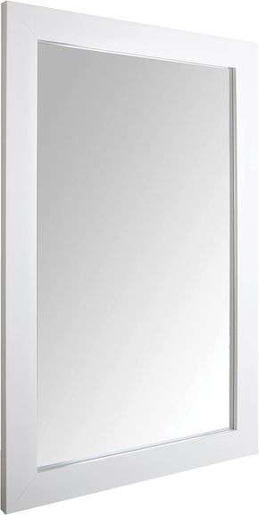 Rectangular Wall Mount Mirror 24" x 35", Wide Trim, White (NEW)