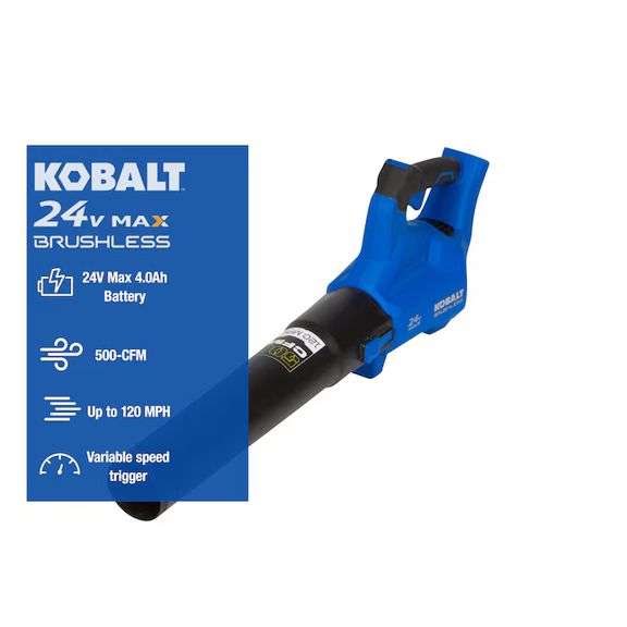 Kobalt 24-volt 500-CFM 120-MPH Battery Handheld Leaf Blower (Tool Only)