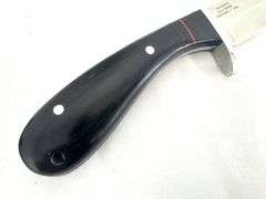 Elk Ridge Hunting Knife - Black Pakkwood Handle With Leather Case